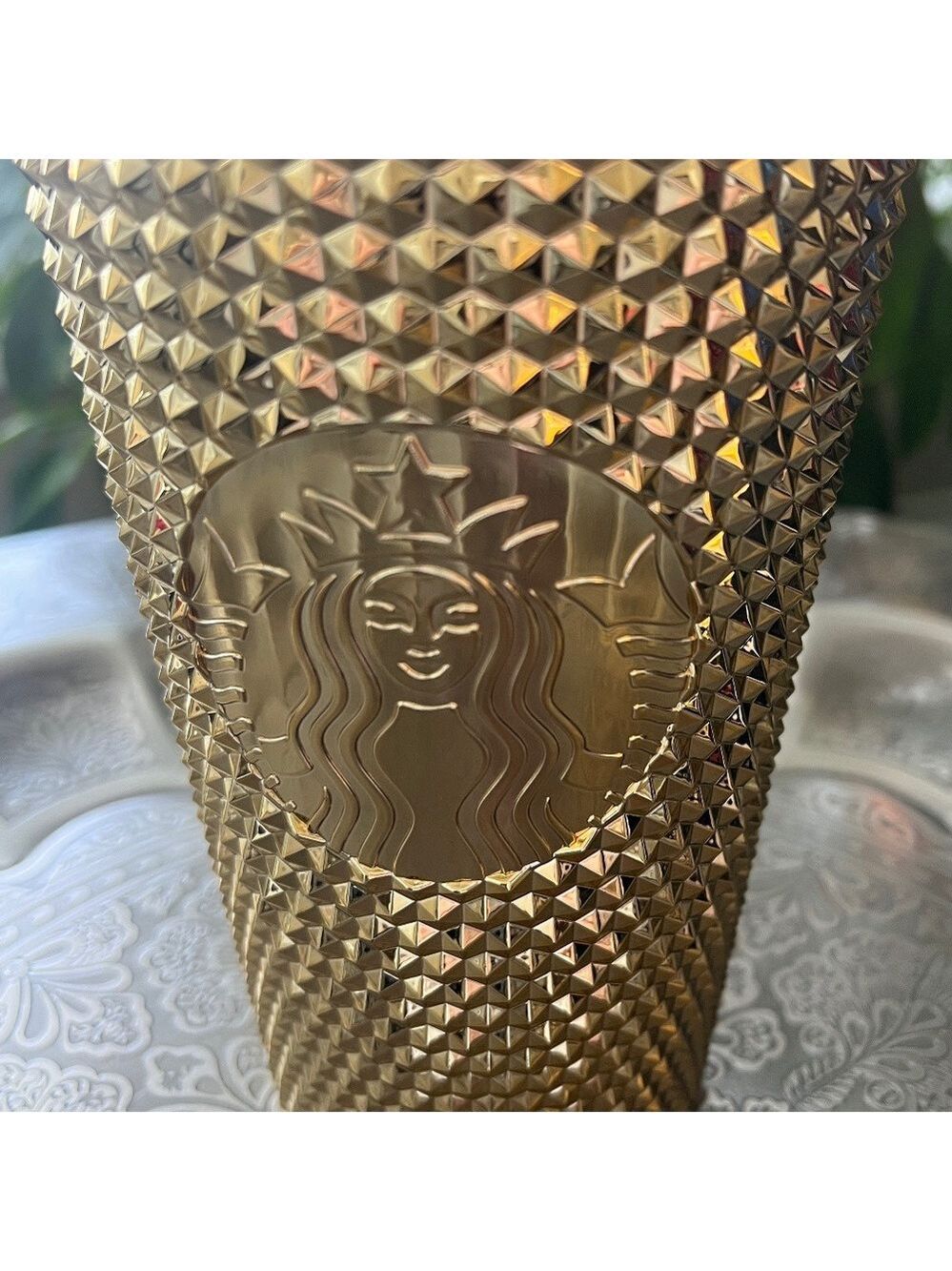 STARBUCKS Holiday 2022 Gold Studded Bling 16oz Tumbler - Picture 2 of 4